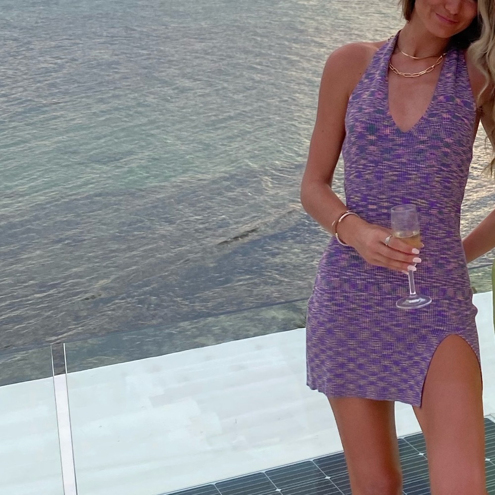 12th Tribe Multicolor Knit Halter Dress